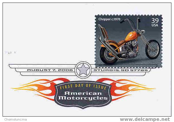 Moto Motorbike Motorcycling Motorrad American Motorcycles Chopper C. 1970 Oblitération De Sturgis - Motorräder