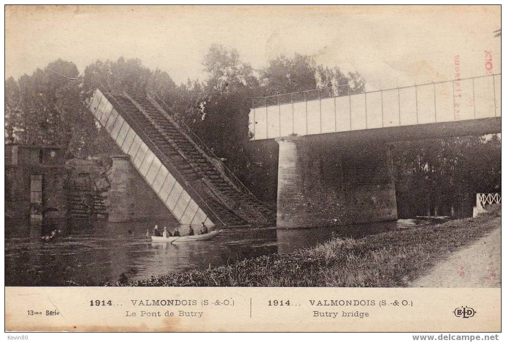 95 VALMONDOIS Le Pont De Butry Cpa Animée - Butry