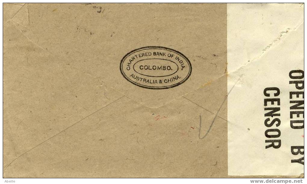 7172   LETTRE CEYLON CENSUREE - Ceylon (...-1947)