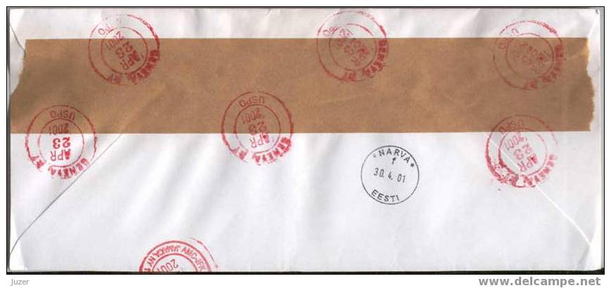 Registered Cover From USA To Estonia (10) - Lettres & Documents
