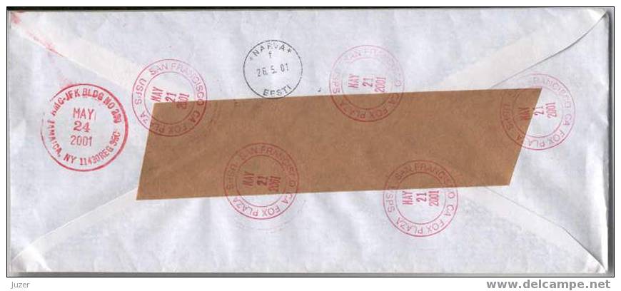 Registered Cover From USA To Estonia (16) - Briefe U. Dokumente