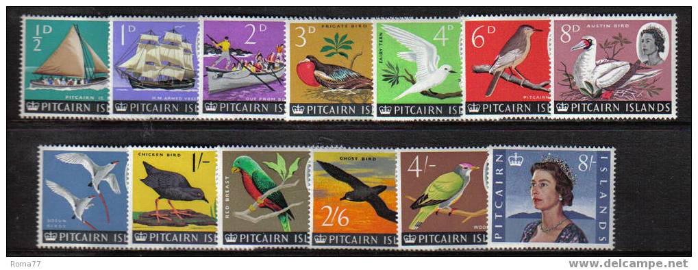 1121 - PITCAIRN , Ordinaria Elisabetta Serie N. Yvert 38/49A *** - Pitcairneilanden