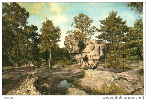 CARTE POSTALE DE LA FORET DE FONTAINEBLEAU - 77 - LE SPHINX DES DRUIDES A FRANCHARD - Dolmen & Menhirs