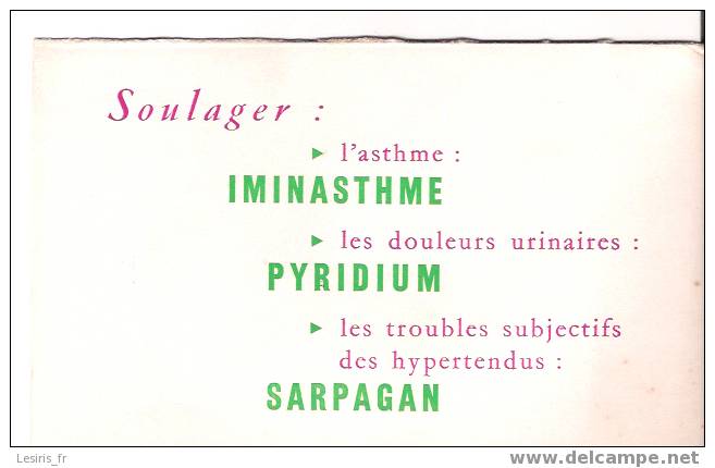 BUVARD - SOULAGER L´ASTHME - IMINASTHME - LES DOULEURS URINAIRES - PYRIDIUM - LES TROUBLES SUBJECTIFS - SARPAGAN - SERVI - Drogisterij En Apotheek