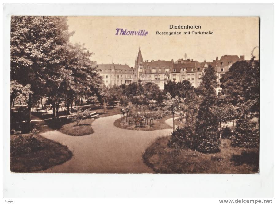 CPA---57----THIONVILLE----DIEDENHOFEN----ROSENGARTEN MIT PARKSTRASSE - Thionville