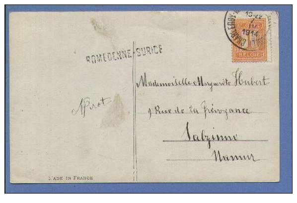 108 Op Kaart  Met Naamstempel ROMEDENNE-SURICE - 1912 Pellens