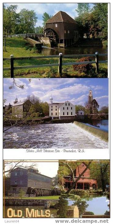 3 Carte De Moulin A Eau - 3 Mills Postcards - Water Mills