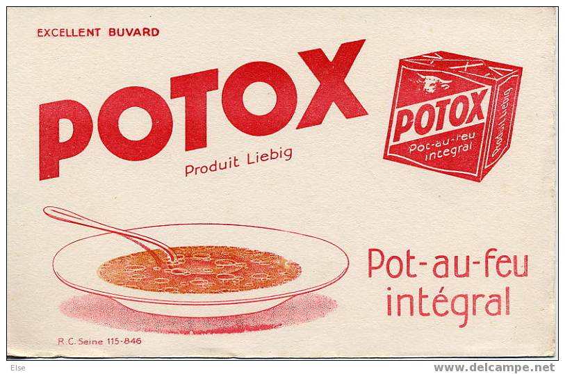 BUVARD -  POTOX  -  PRODUIT LIEBIG -  POT AU FEU INTEGRAL   - TRES BELLE ILLUSTRATION - L