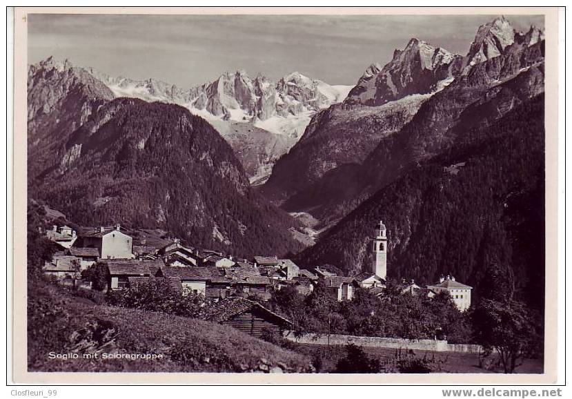 Village De Soglio Mit Scioragruppe ! Disparition Des Glaciers, Années 30. Superbe Vue En Voie De Disparition - Soglio