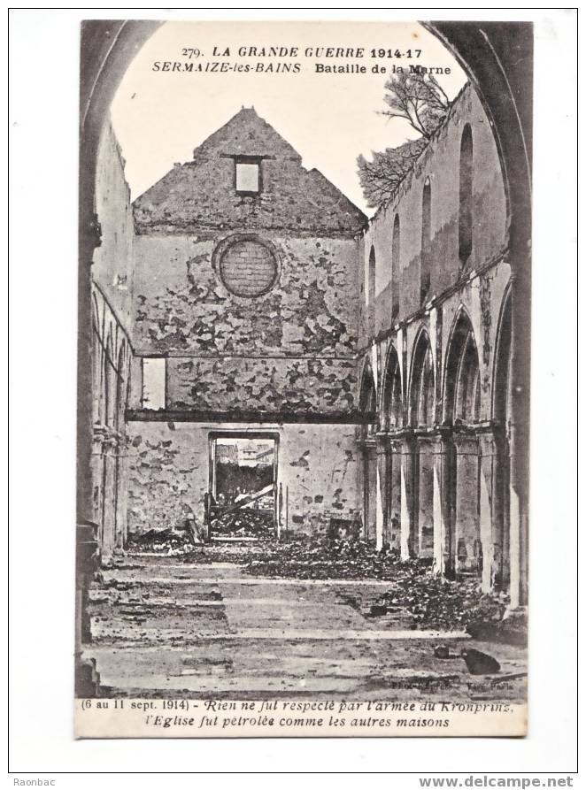 CPA---51----Sermaize-les-Bains -----EGLISE-----RUINES----GUERRE - Sermaize-les-Bains