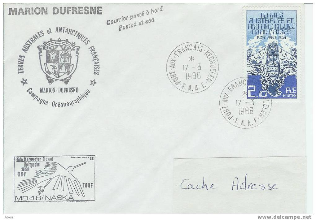 689 MARION DUFRESNE Au KERGUELEN- MD 48 NASKA - Lettres & Documents