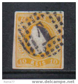 ES148 - PORTOGALLO , 10 Reis Ocra Unificato N. 19 - Oblitérés