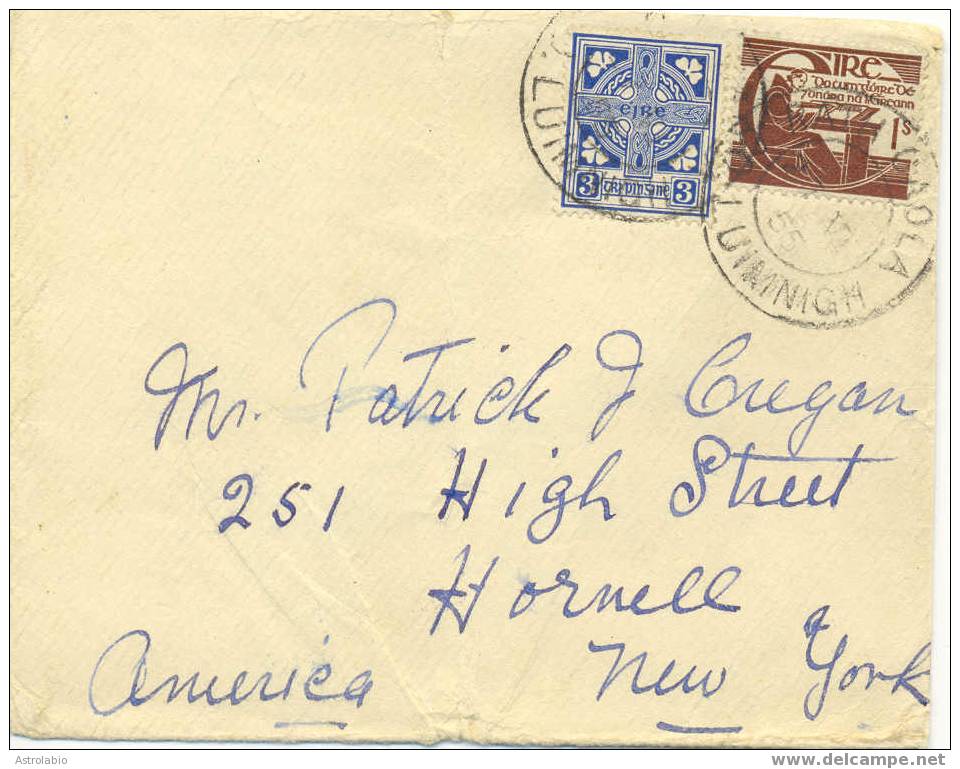 Ireland Postal History. Cover 1955 To USA - Briefe U. Dokumente