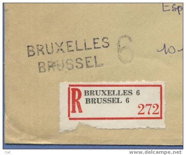 1647+1649 Op Aangetekende Brief Met Stempel BRUSSEL 6, Strookje + Extra Naamstempel BRUSSEL 6 Aangebracht Op De Brief !! - 1970-1980 Elström