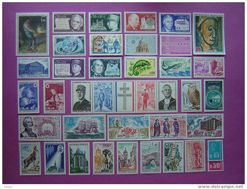 FRANCE ANNEE 1971 COMPLETE NEUVE**   39 TIMBRES. - 1970-1979
