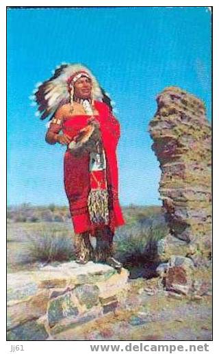 Etat Unis Western Indian Chief Cpsm Année 1960 - Indios De América Del Norte