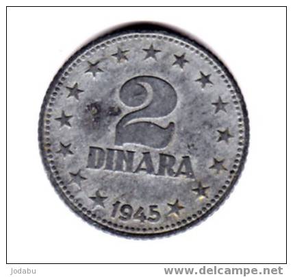 2 Dinara 1945 Zinc De La Yougoslavie - Yugoslavia