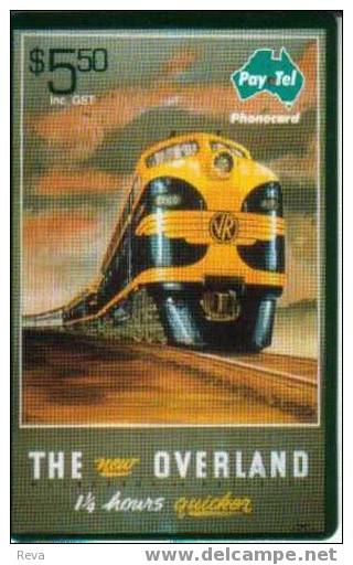 AUSTRALIA $5 TRAIN TRAINS  "THE OVERLAND"  OLD POSTERS SERIES  MINT 1500  ISSUED ONLY!! SHIP USED ! SPECIAL PRICE!! - Australie