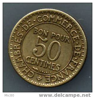 Variété 50cts Ch De Commerce 1924 Ttb - Abarten Und Kuriositäten