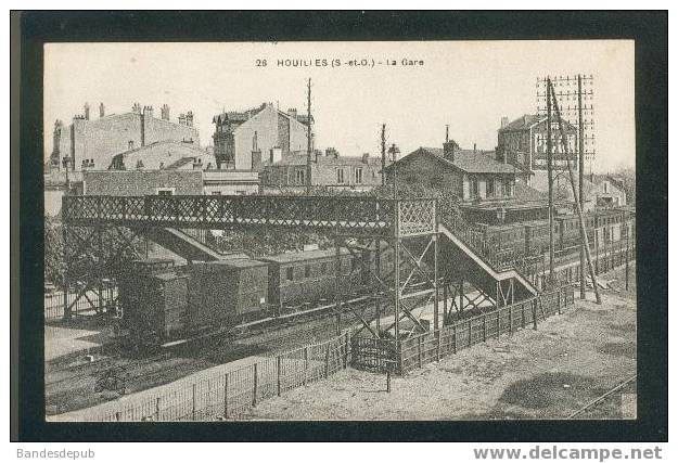 Houilles - La Gare ( Train Passerelle Mur Peint Amer Picon L'Abeille 26) - Houilles