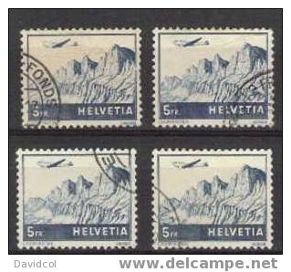 P299.-.SWITZERLAND  /  SUIZA .- 1941 .- 5 Fr. CHURFIRSTEN .- SCOTT # C41. USED LOT - Gebruikt