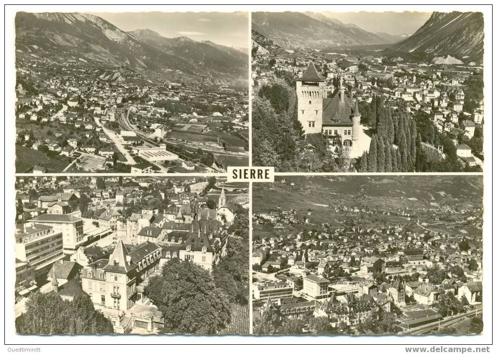 Suisse ? Sierre.Belle Cpsm Multi-vues .Service Aérien Perrochet. - Sierre