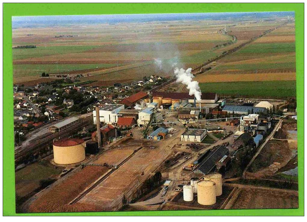 TOURY 28 VUE AERIENNE 1993 SUCRE SUCRERIE CLICHE DENEU CARTE EN SUPERBE ETAT - Industry