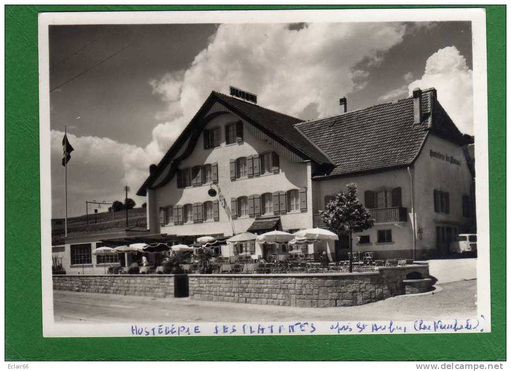 Hostellerie Des Platanes Chez Le Bart  N E Terrasse - Propr E Gessier  ( Lac Neuchatel)  Année  1957  CP  SM 15X10 Cm - Restaurants