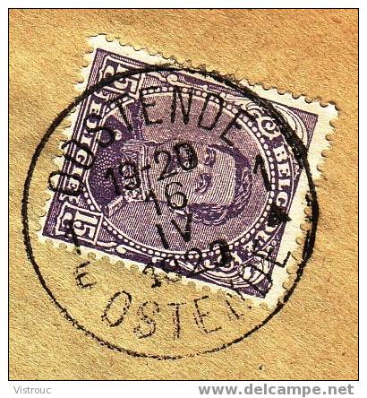 COB N°139Aa  Seul Sur Lettre - Oblitération: "OOSTENDE - 1E  16-IV-1920". - Cartas & Documentos