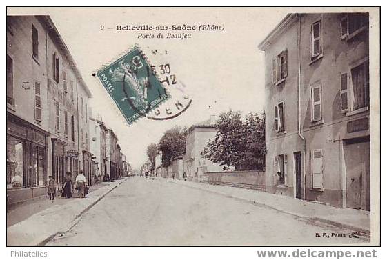 BELEVILLE   PORTE DE BEAUJEU  1911 - Belleville Sur Saone