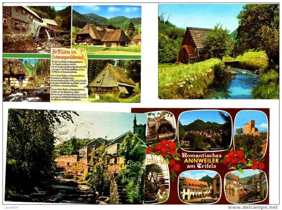 8 Water Mill Postcards - 6 Carte De Mouilin A Eau - Water Mills