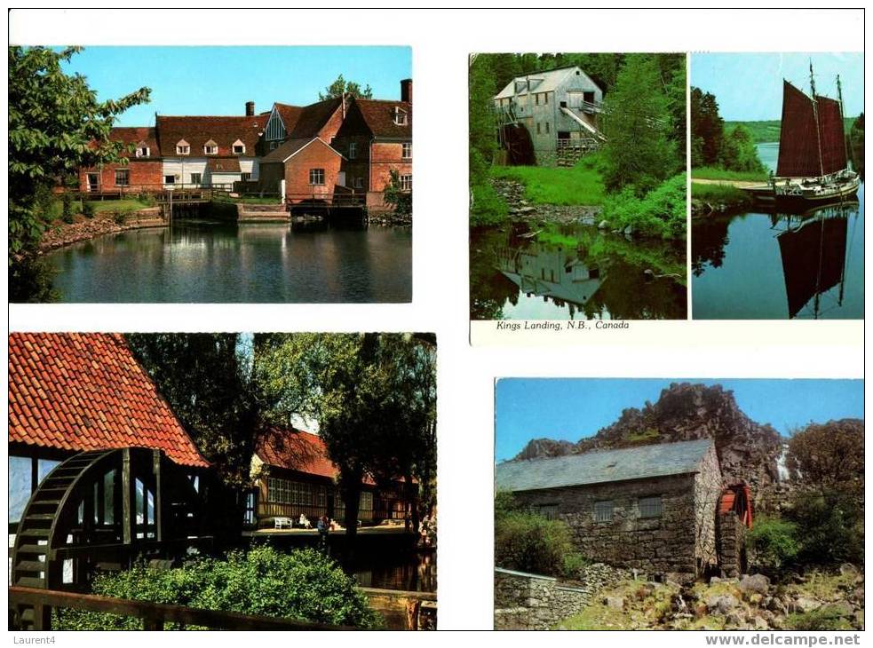 8 Water Mill Postcards - 6 Carte De Mouilin A Eau - Molinos De Agua