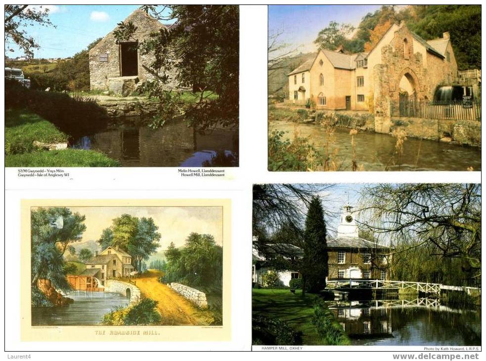 8 Water Mill Postcards - 6 Carte De Mouilin A Eau - Molinos De Agua