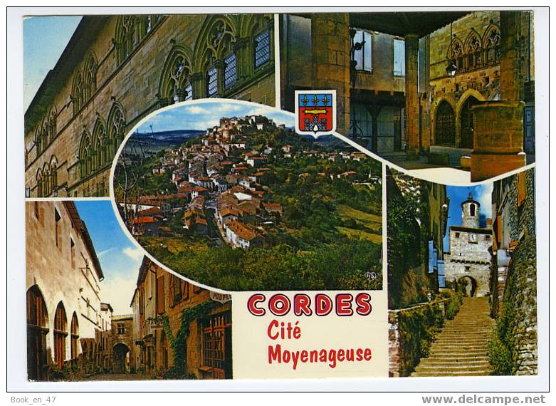 {31831} 81 Tarn Cordes Cité Moyenageuse , Multivues ; Halle Vue Générale Porte De L´ Horloge Maison Grand Fauconnier - Cordes