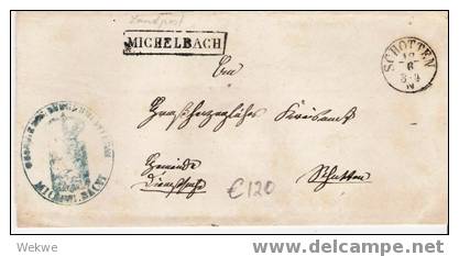 THT010/ THURN & TAXIS -  Landpost Michelbach,  Gemeindebrief N. Schotten - Covers & Documents