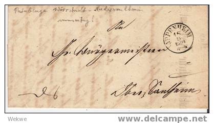 THT022/  THURN & TAXIS - Oppenheim 186, Umseitig Ankunft,  Postablage Wörrstadt - Covers & Documents