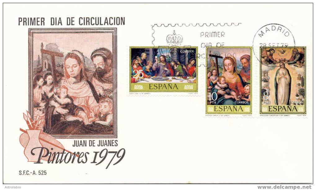 Espagne FDC (2) 1979 "Tableaux Religieux, Par Juan De Juanes" Yvert 2183/8 - Religieux