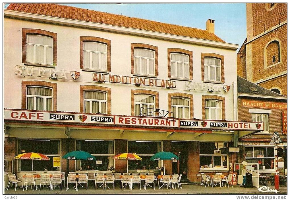 BEAUMONT  :  GRAND- PLACE  : HOTEL - RESTAURANT    "  LE  MOUTON  BLANC  " - Beaumont