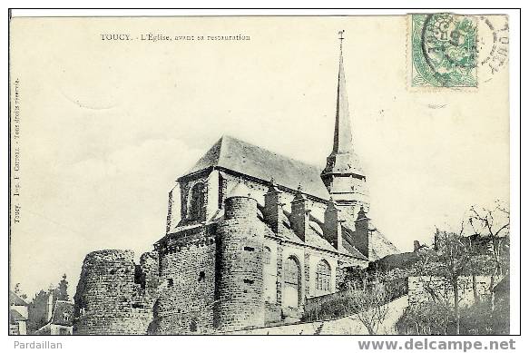 89.  TOUCY. L'EGLISE,AVANT SA RESTAURATION. GROS PLAN. 1907 - Toucy