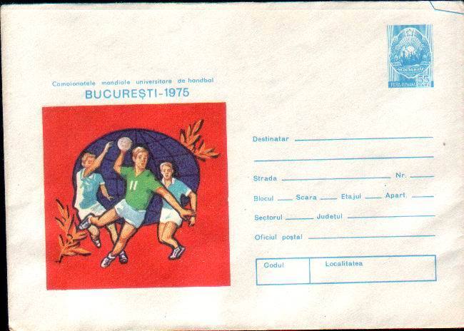 Romania 1975, Stationery Cover, Handball - Hand-Ball