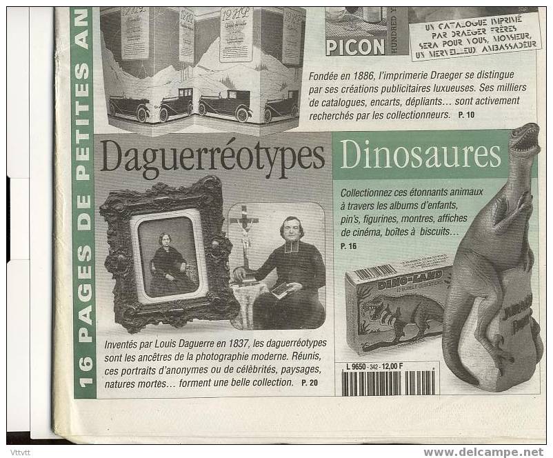 LA VIE DU COLLECTIONNEUR, N° 342, Novembre 2000 : Draeger Imprimeur Publicitaires, Daguerréotypes, Dinosaures - Brocantes & Collections