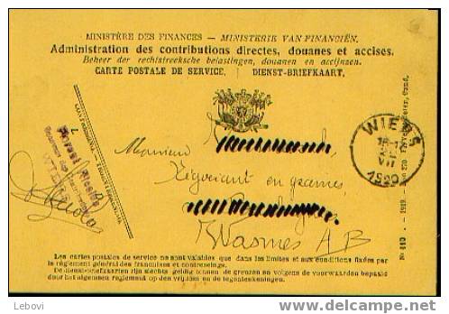 Carte Postale (service) - A Circulé (franchise) De WIERS à WASMES (1920) - Portofreiheit