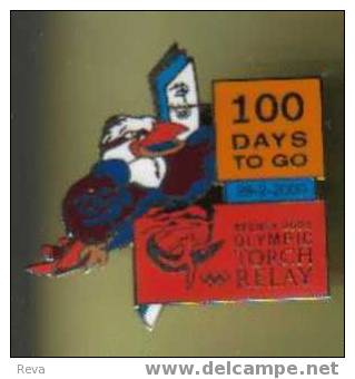 AUSTRALIA SYDNEY 2000 OLYMPICS  100 DAYS TO GO BIRD TORCH PIN  ORIGINAL PRICE $10 !!!! READ DESCRIPTION !! - Habillement, Souvenirs & Autres