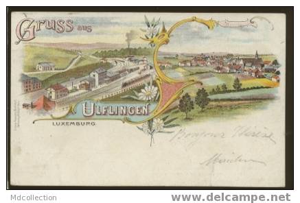 LUXEMBOURG Trois-Vierges Gruss Aus Ulflingen La Gare + Vue Générale (carte Couleur 1899) ULFLINGEN  BELLE CARTE RARE - Troisvièrges