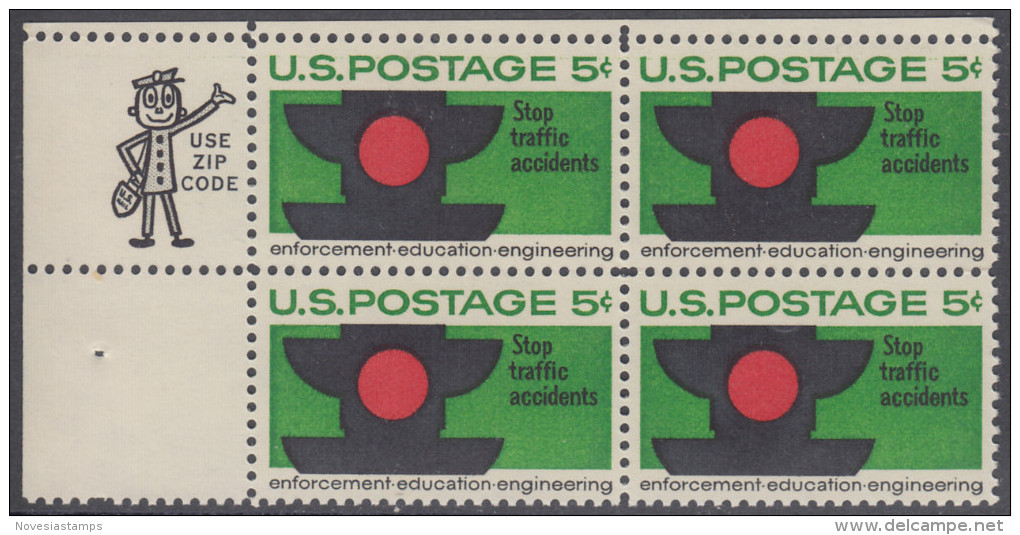 !a! USA Sc# 1272 MNH ZIP-BLOCK (UL) - Traffic Safety - Unused Stamps
