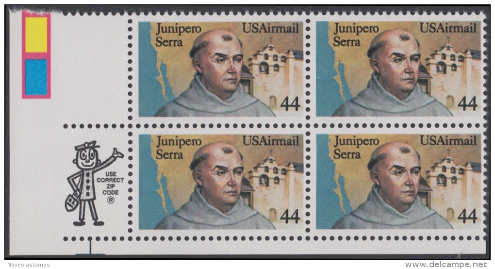 !a! USA Sc# C116 MNH ZIP-BLOCK (LL) - Fr. Junipero Serra - 3b. 1961-... Neufs