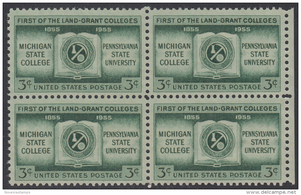 !a! USA Sc# 1065 MNH BLOCK W/ Right Margins - Land Grant Colleges - Unused Stamps