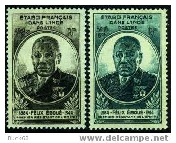 INDE ( Etablissement Français Dans L´ ) Poste 234 & 235 ** MNH Gouverneur Félix EBOUE [cote 2002 : 3,00 Euros] - Ungebraucht