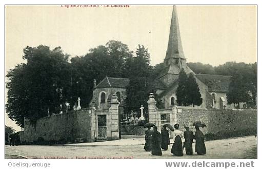 21 SAULIEU EGLISE ST SATURNIN CIMETIERE BELLE SCENE D ARRIVEE A L EGLISE ANIMATION ED DAUDET LECLERC - Saulieu