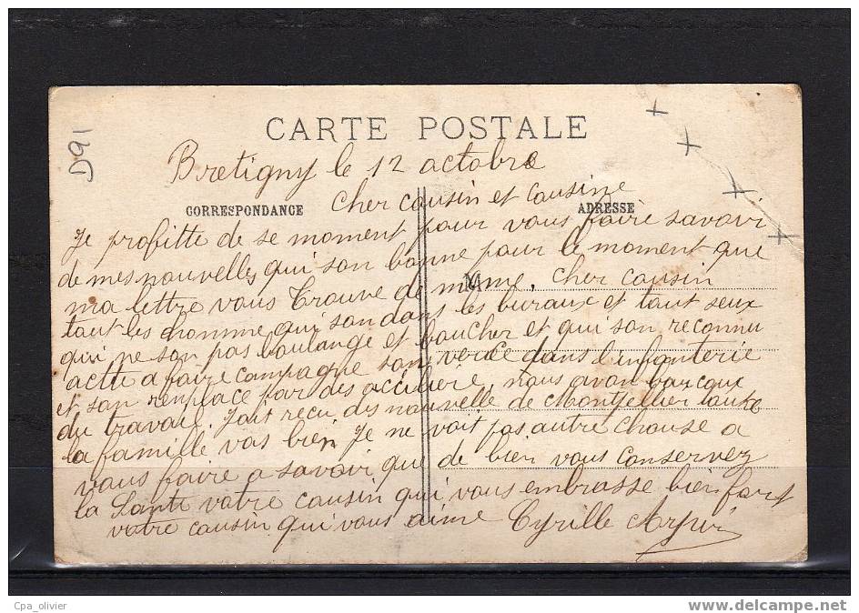 91 BRETIGNY SUR ORGE Camp Militaire COA, Epluchage Des Patates, Corvée, Très Animée, Ed EM, 191? - Bretigny Sur Orge